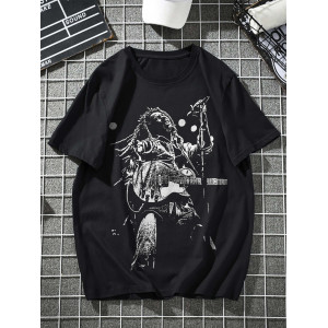  Tricou Bob Marley cu microfon și chitară